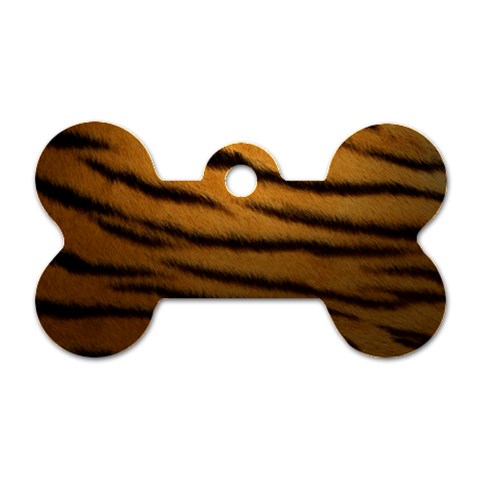 Tiger Print Dark	 Dog Tag Bone (Two Sides) from ArtsNow.com Front
