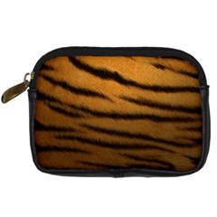 Tiger Print Dark	 Digital Camera Leather Case from ArtsNow.com Front
