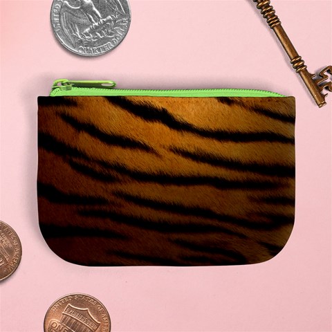 Tiger Print Dark	 Mini Coin Purse from ArtsNow.com Front