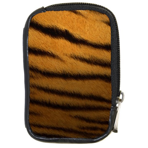 Tiger Print Dark	 Compact Camera Leather Case from ArtsNow.com Front