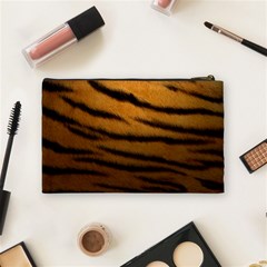 Tiger Print Dark	 Cosmetic Bag (Medium) from ArtsNow.com Back