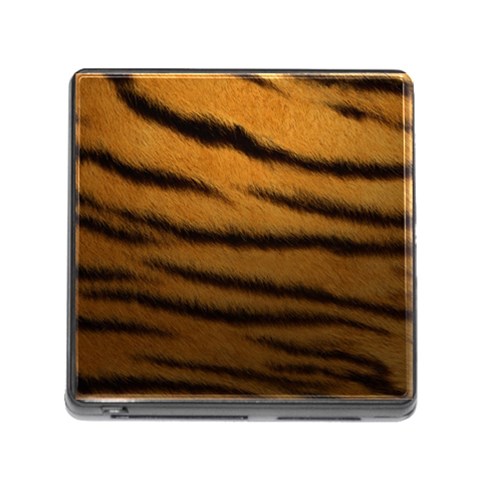 Tiger Print Dark	 Memory Card Reader with Storage (Square) from ArtsNow.com Front