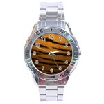 Tiger Print Dark	 Stainless Steel Analogue Men’s Watch