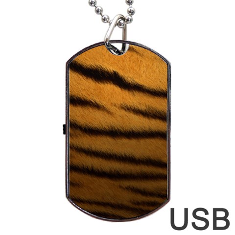 Tiger Print Dark	Dog Tag USB Flash (One Side) from ArtsNow.com Front