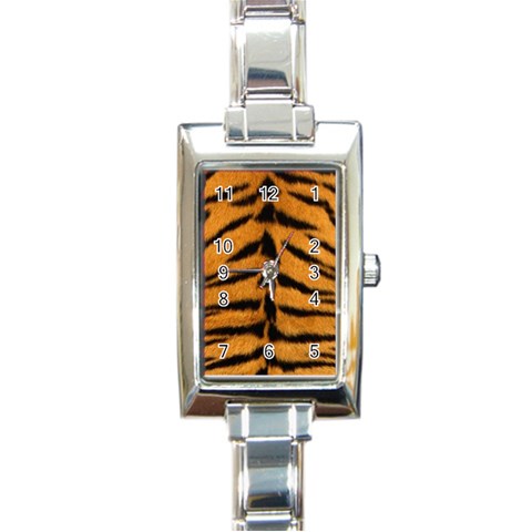 Tiger Print	 Rectangular Italian Charm Watch from ArtsNow.com Front
