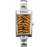 Tiger Print	 Rectangular Italian Charm Watch