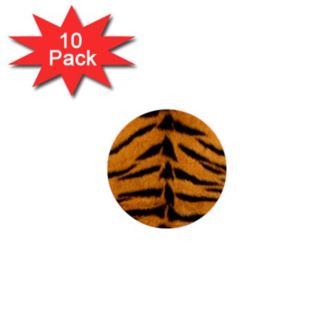 Tiger Print	 1  Mini Button (10 pack) from ArtsNow.com Front