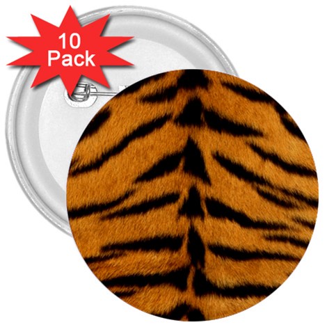Tiger Print	 3  Button (10 pack) from ArtsNow.com Front