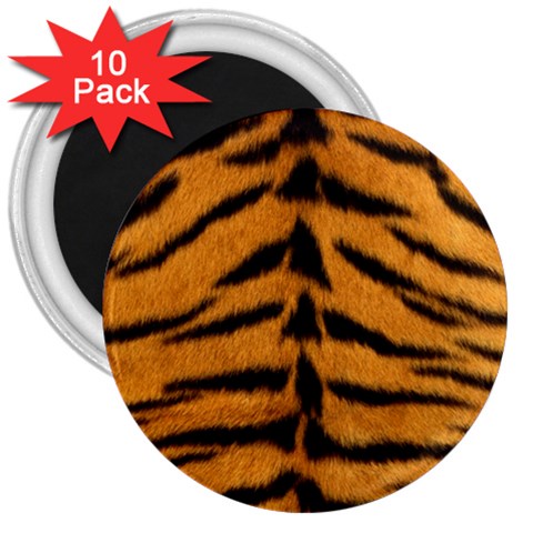 Tiger Print	 3  Magnet (10 pack) from ArtsNow.com Front