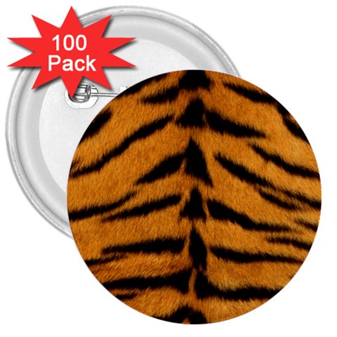 Tiger Print	 3  Button (100 pack) from ArtsNow.com Front