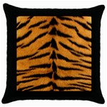 Tiger Print	 Throw Pillow Case (Black)