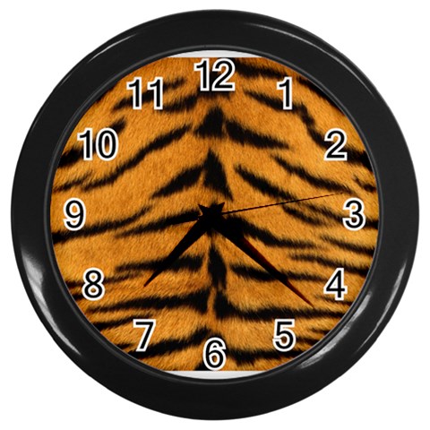 Tiger Print	 Wall Clock (Black) from ArtsNow.com Front