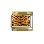 Tiger Print	 Gold Trim Italian Charm (9mm)