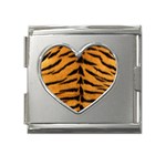 Tiger Print	 Mega Link Heart Italian Charm (18mm)