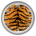 Tiger Print	 Wall Clock (Silver)