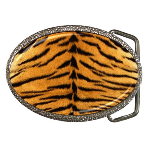 Tiger Print	 Belt Buckle from ArtsNow.com Front