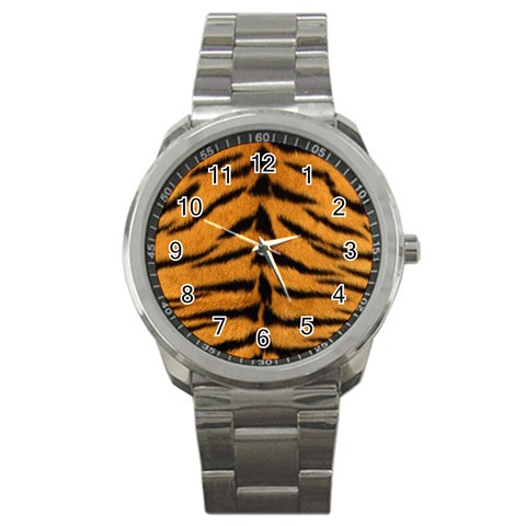 Tiger Print	 Sport Metal Watch from ArtsNow.com Front
