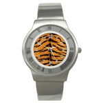 Tiger Print	 Stainless Steel Watch