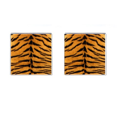 Tiger Print	 Cufflinks (Square) from ArtsNow.com Front(Pair)