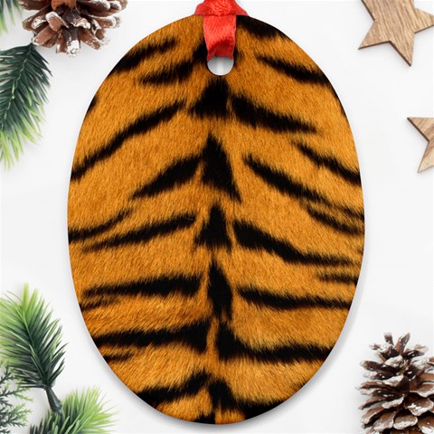 Tiger Print	 Oval Ornament (Two Sides) from ArtsNow.com Front