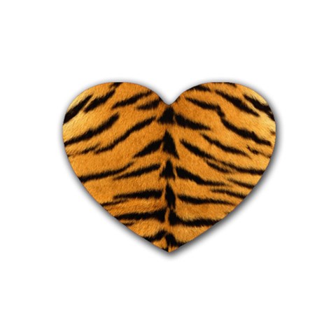 Tiger Print	 Rubber Coaster (Heart) from ArtsNow.com Front