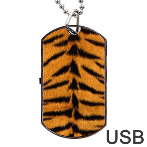 Tiger Print	Dog Tag USB Flash (One Side) from ArtsNow.com Front