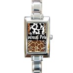 Animal Print	 Rectangular Italian Charm Watch