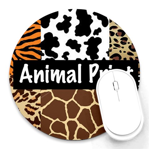 Animal Print	 Round Mousepad from ArtsNow.com Front