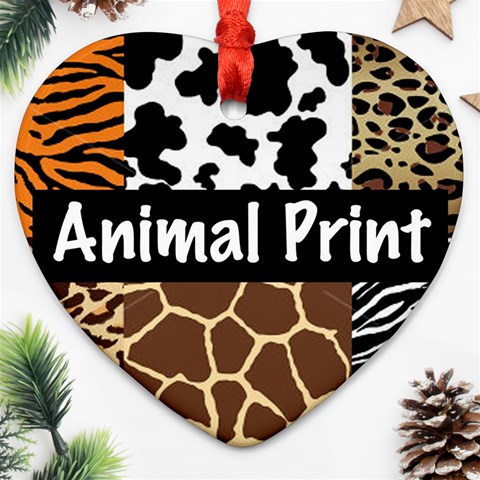 Animal Print	 Ornament (Heart) from ArtsNow.com Front
