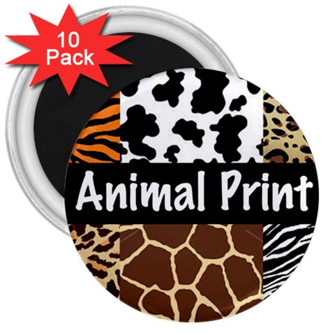 Animal Print	 3  Magnet (10 pack) from ArtsNow.com Front