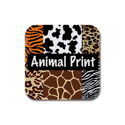 Animal Print	 Rubber Square Coaster (4 pack) from ArtsNow.com Front