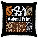 Animal Print	 Throw Pillow Case (Black)