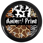 Animal Print	 Wall Clock (Black)