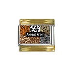 Animal Print	 Gold Trim Italian Charm (9mm)