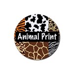 Animal Print	 Rubber Round Coaster (4 pack)