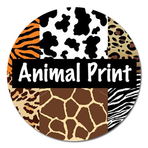 Animal Print	 Magnet 5  (Round) from ArtsNow.com Front