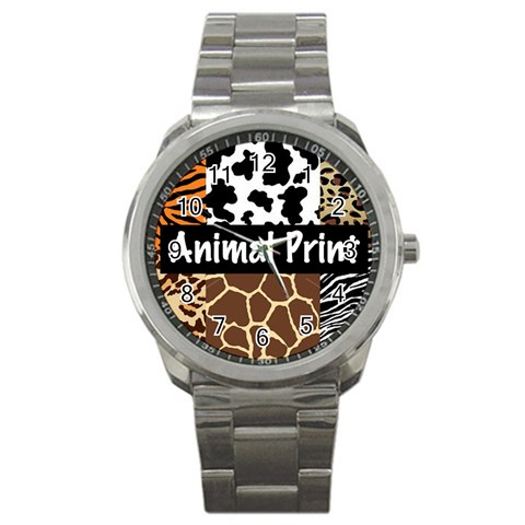 Animal Print	 Sport Metal Watch from ArtsNow.com Front