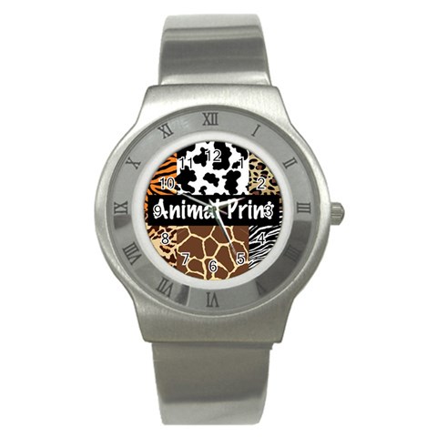 Animal Print	 Stainless Steel Watch from ArtsNow.com Front