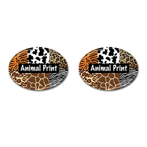 Animal Print	 Cufflinks (Oval) from ArtsNow.com Front(Pair)