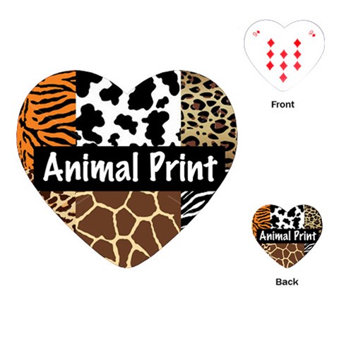 Animal Print	Playing Cards (Heart) from ArtsNow.com Front