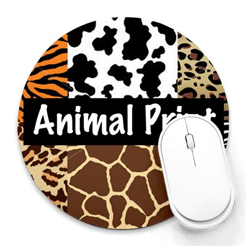 Animal Print	Collage Round Mousepad from ArtsNow.com 8 x8  Round Mousepad - 1
