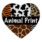 Animal Print	 Heart Ornament (Two Sides)