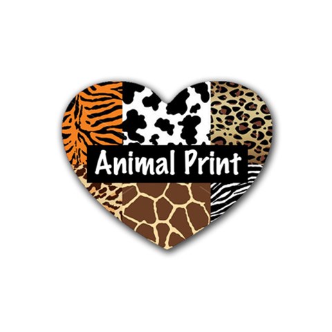 Animal Print	 Rubber Coaster (Heart) from ArtsNow.com Front