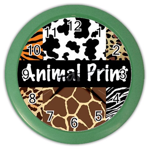 Animal Print	 Color Wall Clock from ArtsNow.com Front