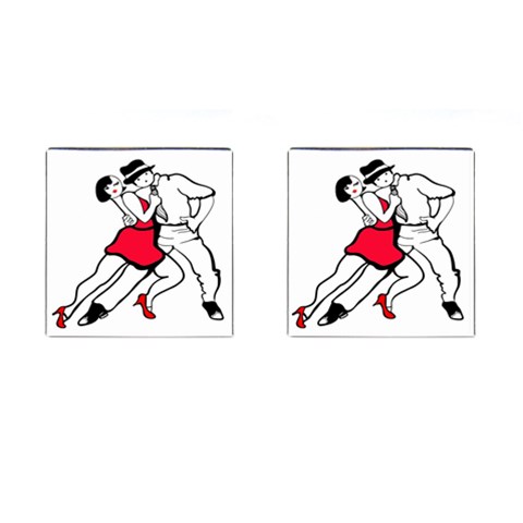 Tango Dancing Cufflinks (Square) from ArtsNow.com Front(Pair)