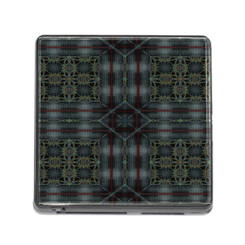 Antique Plaid Memory Card Reader with Storage (Square) from ArtsNow.com Front