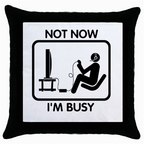Gamers	 Throw Pillow Case (Black) from ArtsNow.com Front
