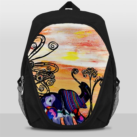 Indian Elephants Backpack Bag from ArtsNow.com Front