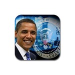 Obamasealovaloffice Rubber Square Coaster (4 pack)