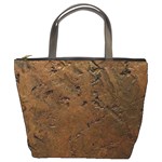 Brown Tooled Leather Bucket Bag